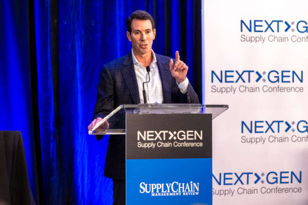 Peerless Media CEO Brian Ceraolo welcomes attendees to the 2024 NextGen Supply Chain Conference. 