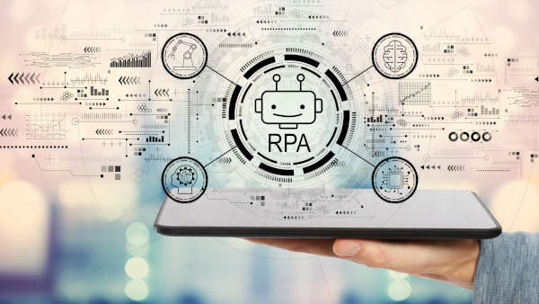 Robotic process automation (RPA) combines high-volume processes with set business rules to complete tasks autonomously. 